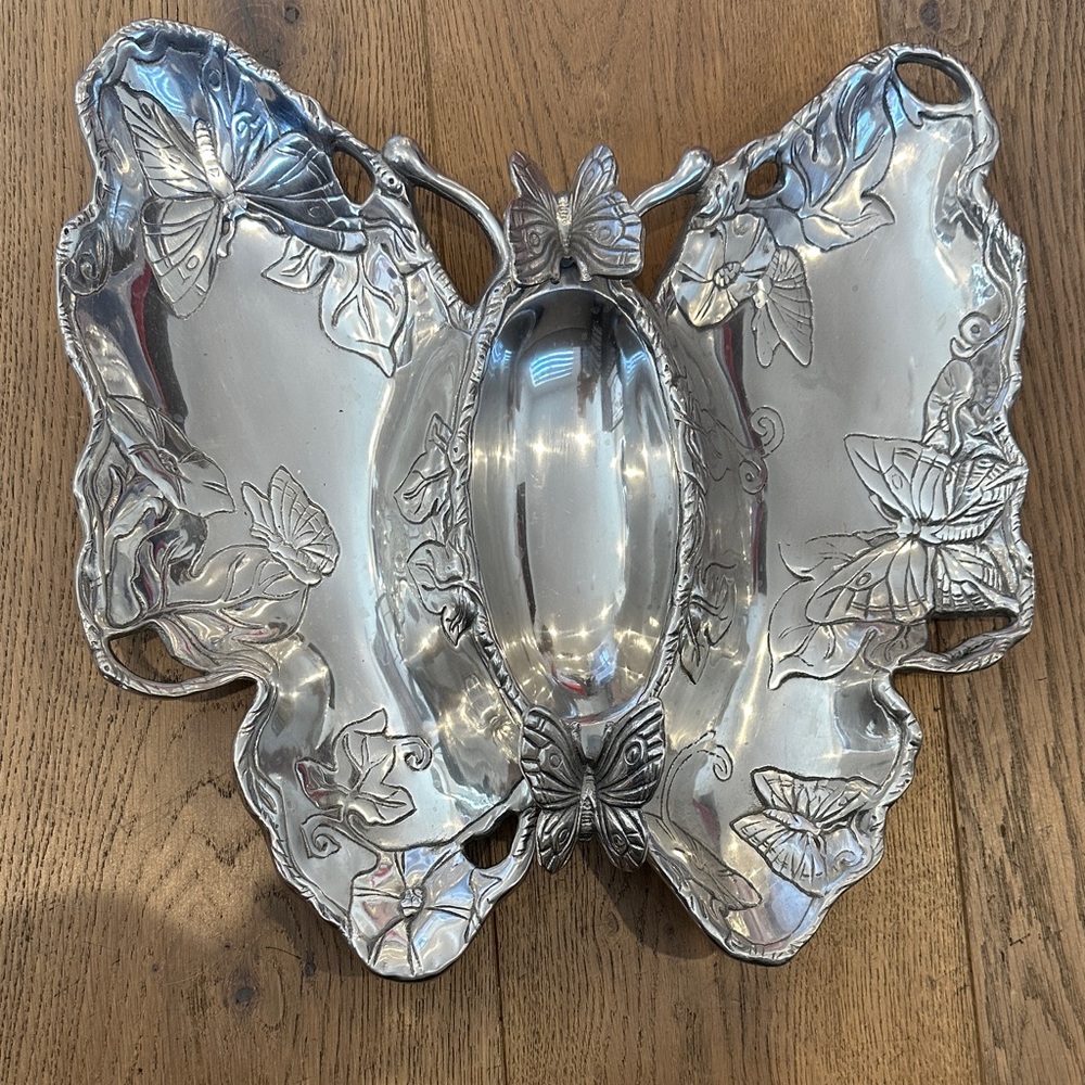 Arthur Court Silver Butterfly Dish